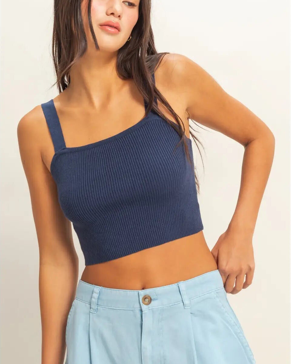 Ribbed Cropped Tank Top